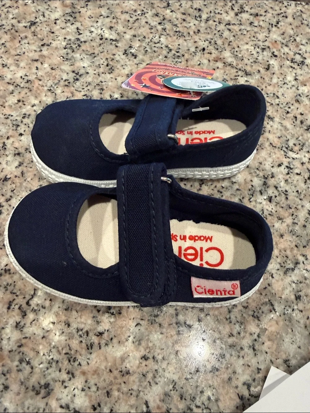 Cienta Navy Canvas Mary Jane Shoes with Hook-and-Loop Strap size 19c infant 4